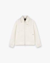 Crinkle Trucker Jacket - Ecru