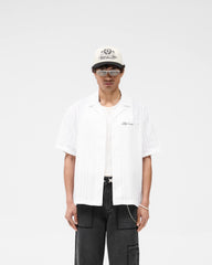 Embroidered Bowling Shirt - Antique White