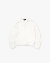 Initial Henley Waffle Long Sleeve T-Shirt - Flat White