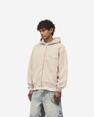 Script Logo Zip Hoodie - Concrete