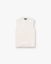 Slub Script Tank - Aged White