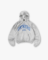 Represent Owners Club Zip Through Hoodie - Sprayed Ice Grey Marl