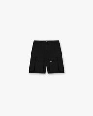 Baggy Cotton Cargo Short - Black