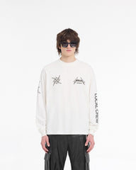 Represent X Metallica Local Crew Long Sleeve T-Shirt - Flat White