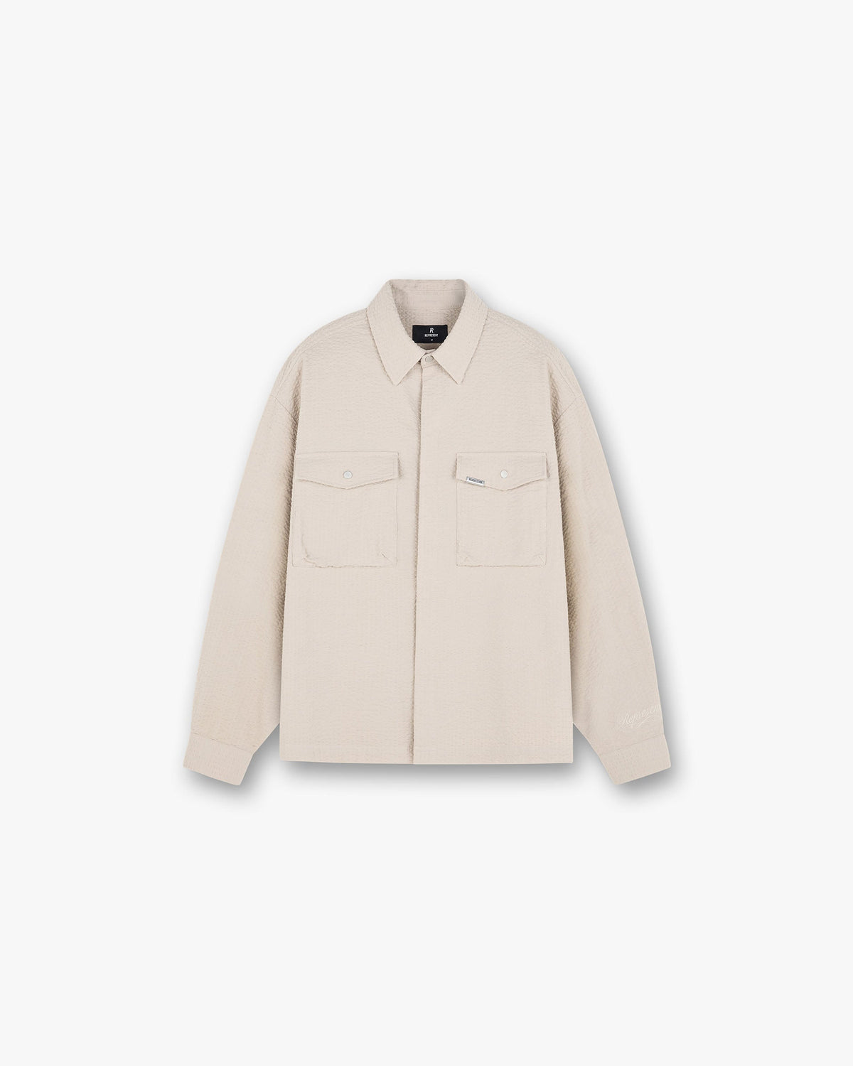 Textured Long Sleeve Shirt - Champagne
